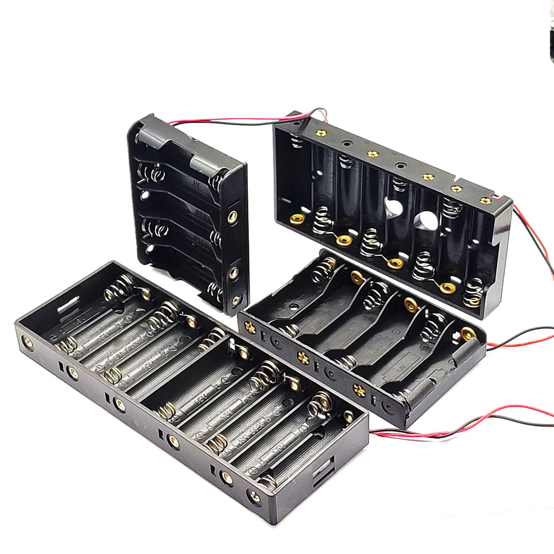 5/6/8/10 Slot AA Battery Holder AA Battery Storage Case AA Battery Box AA Case With Cable DIY