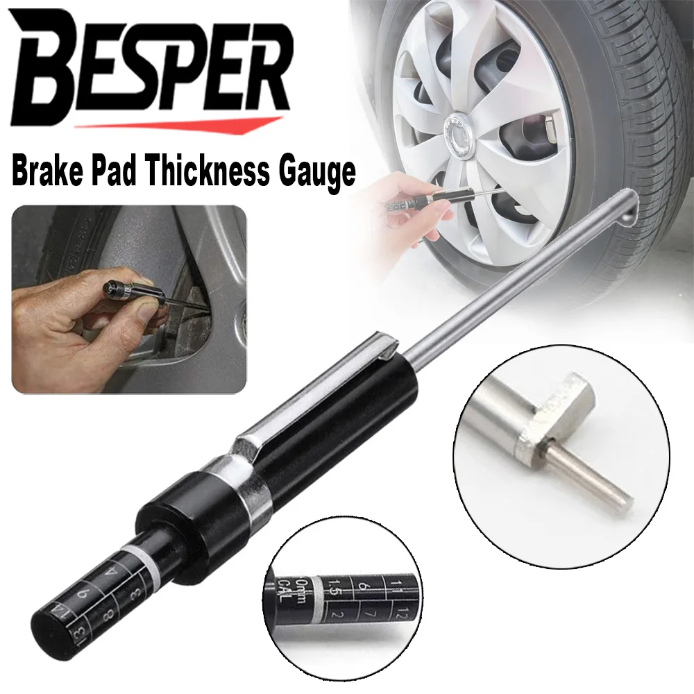 

6mm Brake Pad Thickness Gauge 0.2 Inch Accurate Tester Pen Ruler Automotive Vehicle Brake Pad Detection Measuring Tool