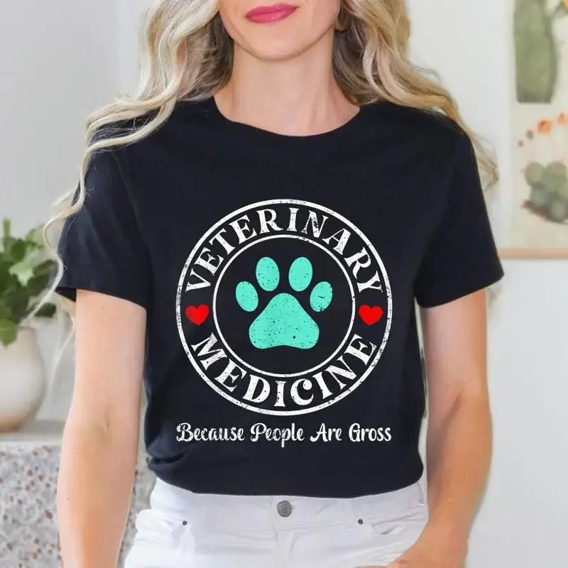 Paw Print Veterinary Medicine Because People Are Gross Vet T Shirt