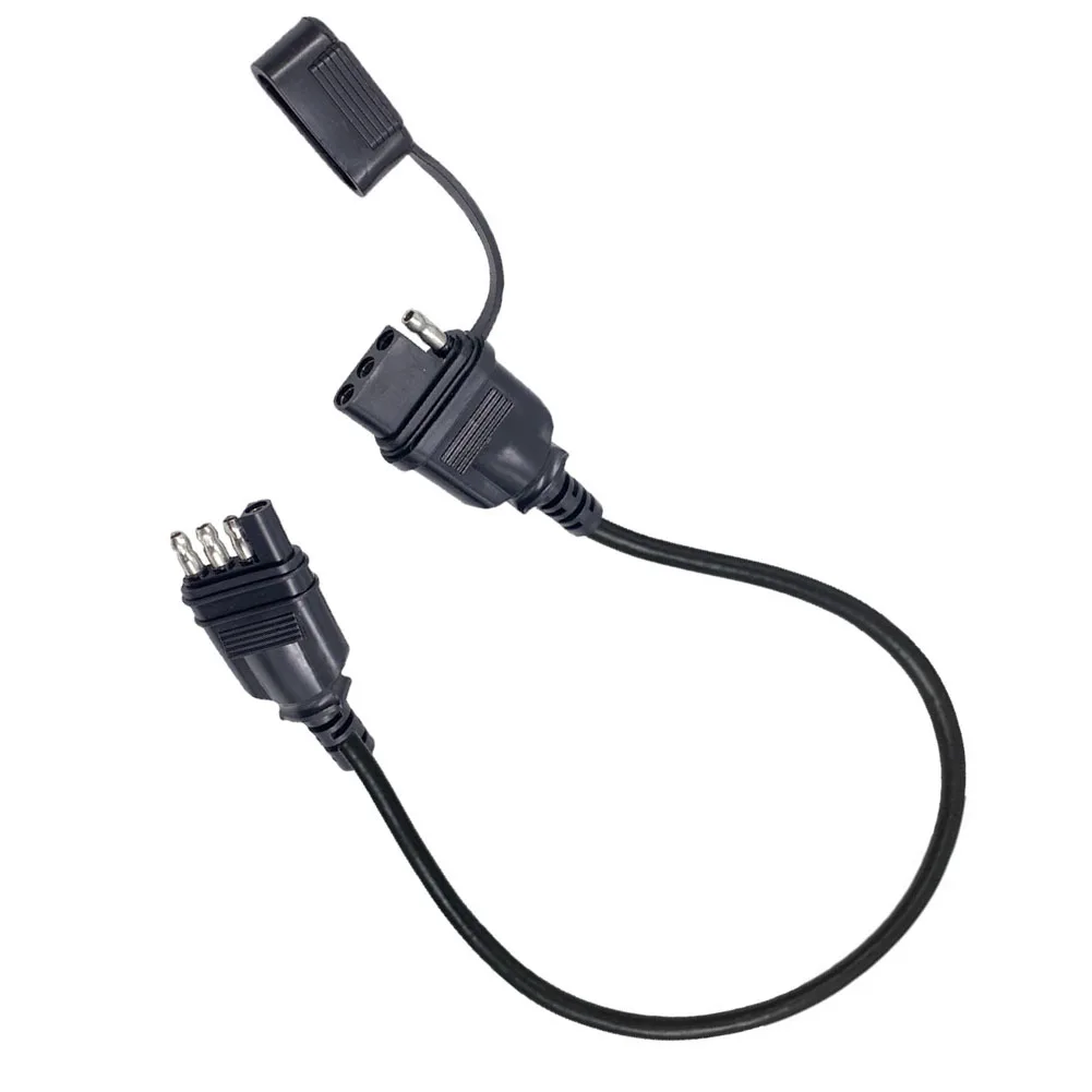 12 Inch 4Pin Flat Trailer Extension Cable 8AWG Connector Compatible With Most Vehicles And Trailers Weather-Resistant Design