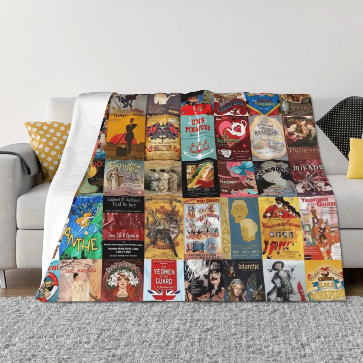 

Gilbert and Sullivan Opera Posters Throw Blanket Giant Sofa Nap Hairy Decoratives Blankets