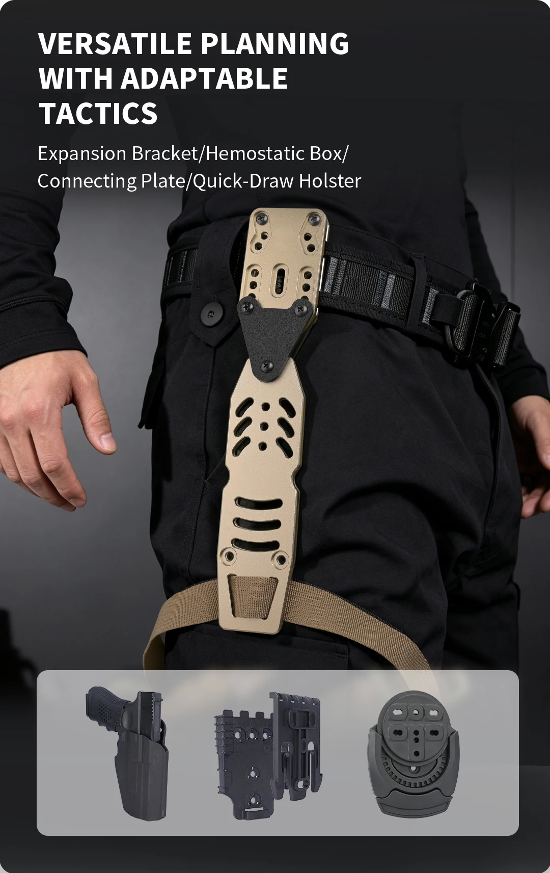Taktischer 90-Grad-Metall-Moduladapter für Pistolenholster für QLS-Plattformholster, Beinband, Jagd, Airsoft, Schnellzieh-System – Detail 5