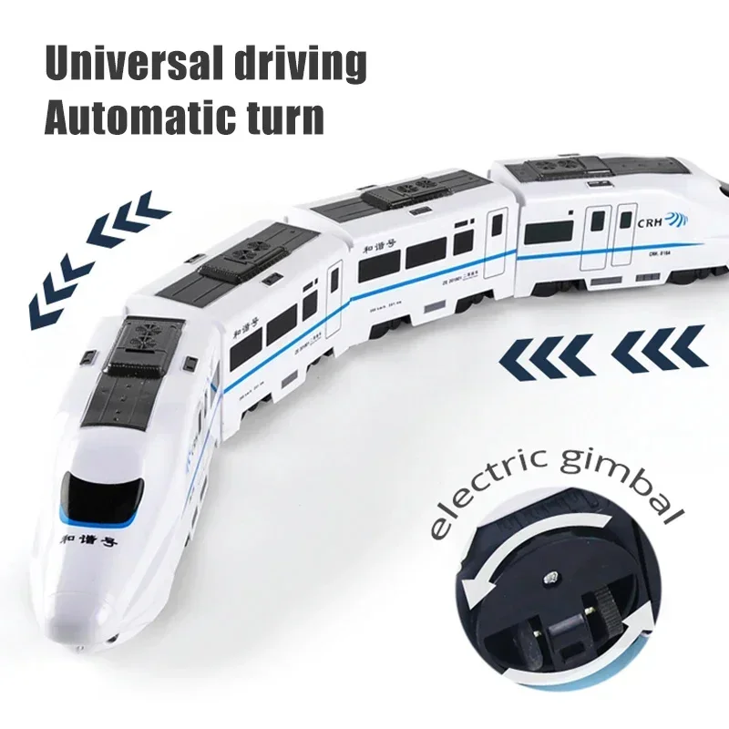 Kids DIY High-Speed Railway Train Toy with Electric Sound and Light Educational Puzzle for Boys and Girls Perfect Birthday Gift