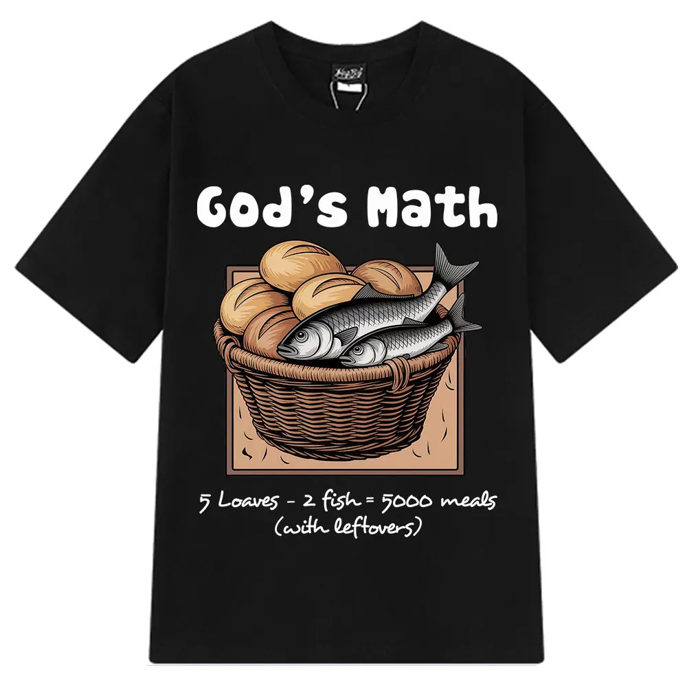 

Gods Math Vintage Faith Christian Aesthetic Christian Te Religious Gift Summer Short-sleeved Harajuku Woman T-shirts