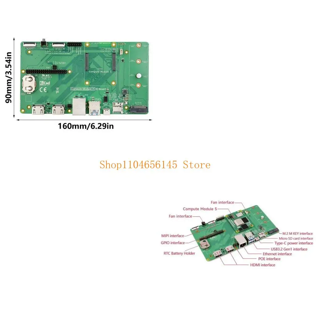 

5asd For CM5 Development Base Board for RPi CM5 Board Enhances NVMe Solid Disk Support