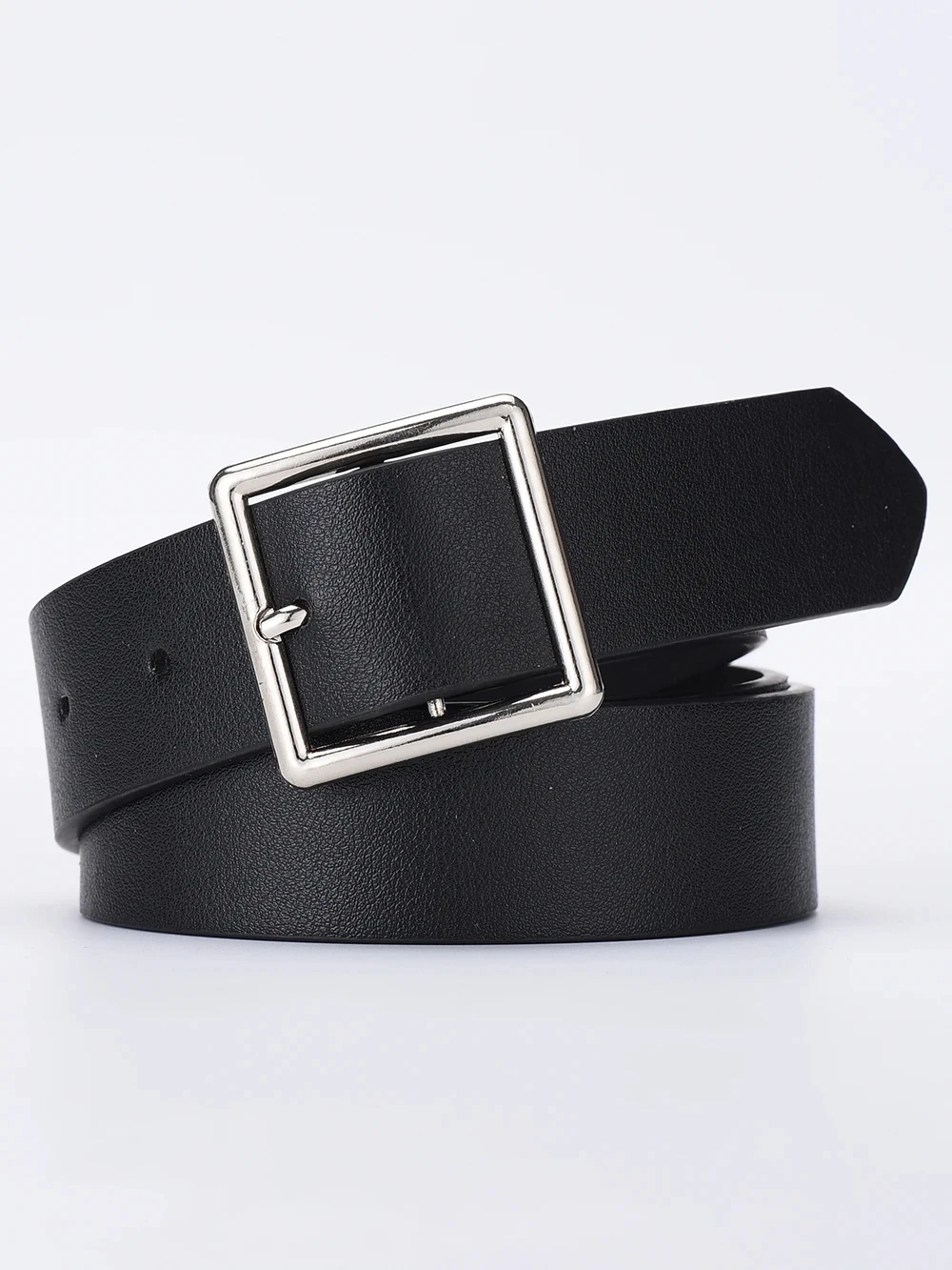 2023 Pasek damski Miękki pasek ze skóry Pu Kwadratowa klamra Pin Buckle Jeans Czarny pasek Szykowny luksusowy pasek Fancy Vintage Pasek damski — zdjęcie 2