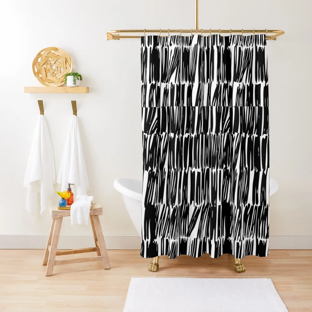 

Abstract Black and White Stripe Shower Curtain Bathroom Shower Set Shower For Bathrooms Set For Bathroom Curtain