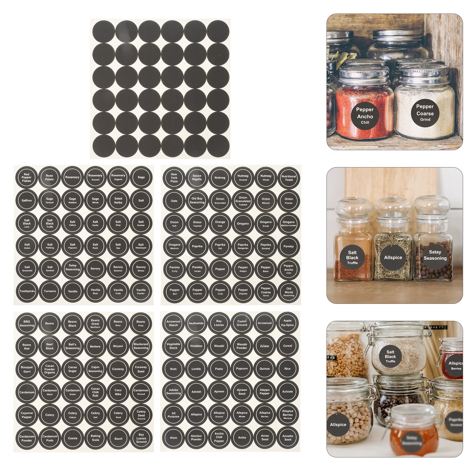 

20pcs Copper Plate Spice Labels Sticker for Kitchen Jar Seasoning Bottle Preprinted Self Adhesive Easy to Use
