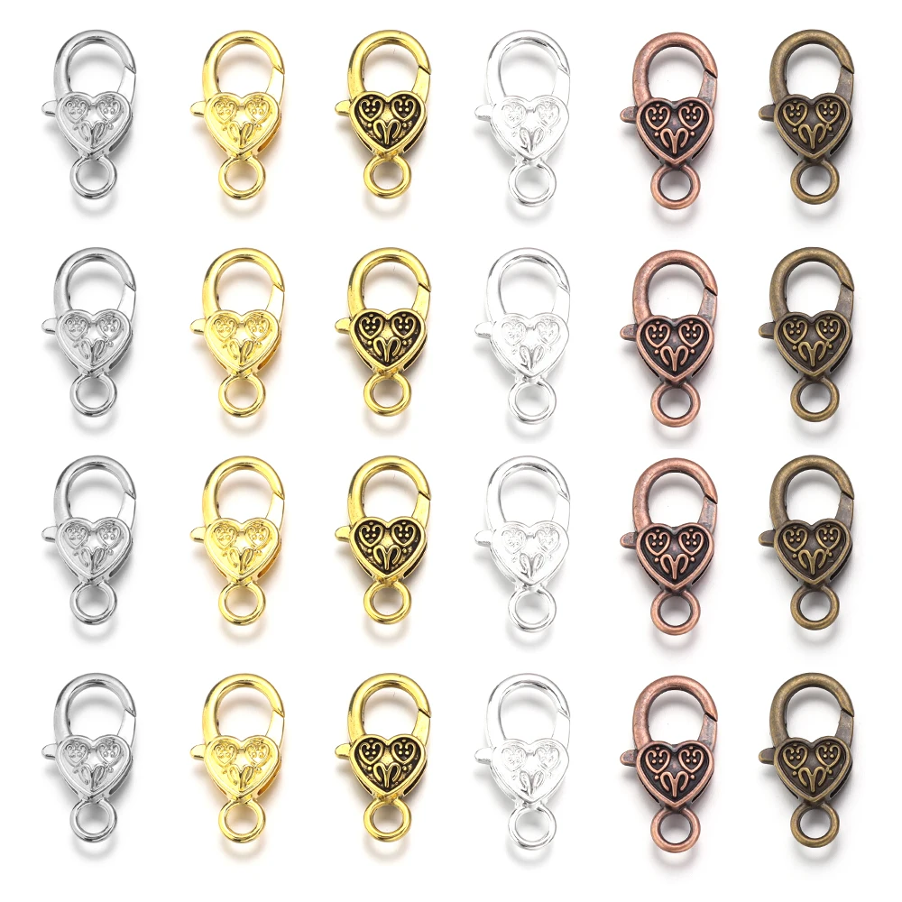 10pcs/pack 26x14mm Zinc A lloy Love Keychain Accessories Luggage Lobster Clasp For DIY Keychain Jewelry Making Wholesale