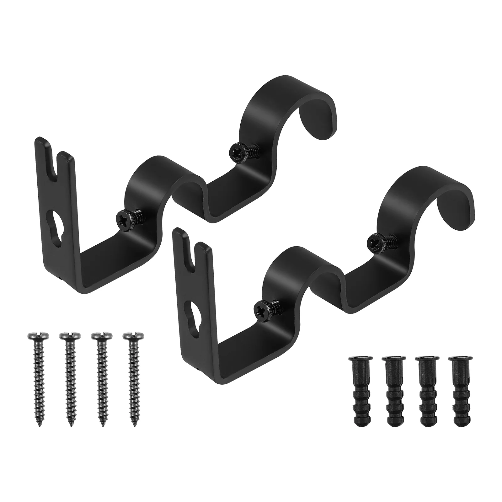 

Curtain Rod Bracket Double Pole Storage Hook Brackets for Curtains Mounting Holder Poles