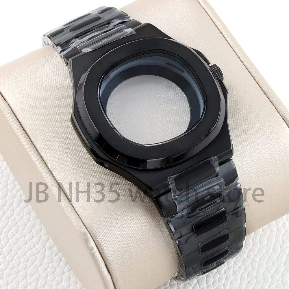 

Black/Rose Gold 40mm Nh35 Watch Case Stainless Steel For Nautilus Nh35 Nh36 Nh38 Auto Movement 29.8mm Dial Watch Accessories