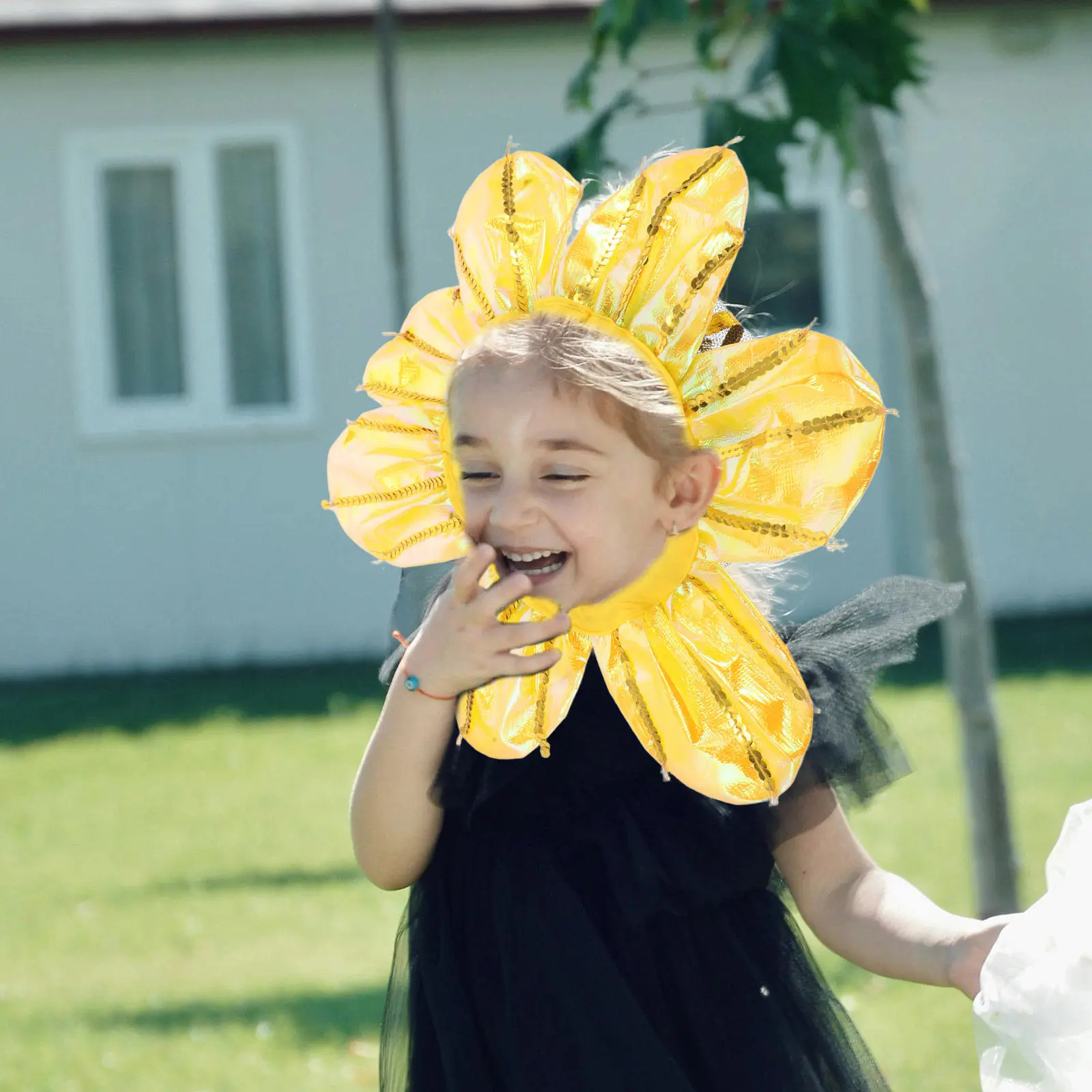 

Головной убор в форме подсолнуха для малышей и детей. Забавная праздничная шляпа в форме цветка. Отлично подходит для спортивных мероприятий, выступлений, игр и праздничных мероприятий.