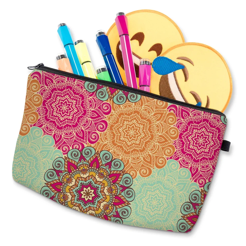 Deanfun Colorful Mandala Flower Pretty Cosmetic Bag 3D Printed Waterproof Makeup Bag For Women with mandora