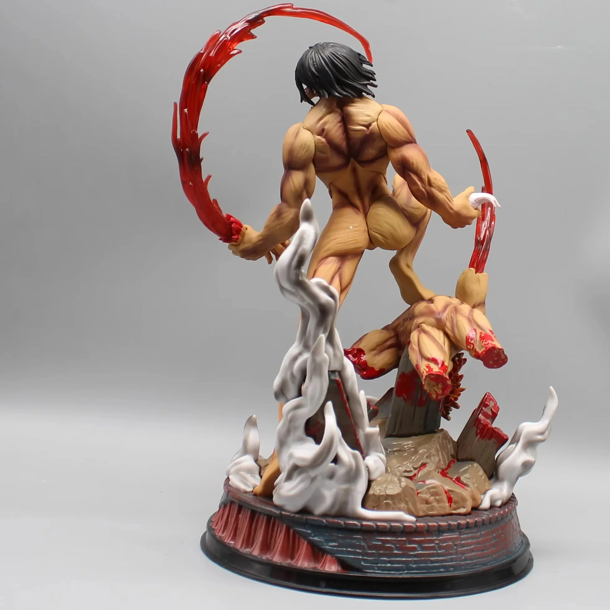 29cm Figurka Anime Atak Tytanów Eren Jaeger Figurka Tytanu Pancernego Forma Bojowa Model PVC GK Statuetka Ozdoba Zabawka Prezent