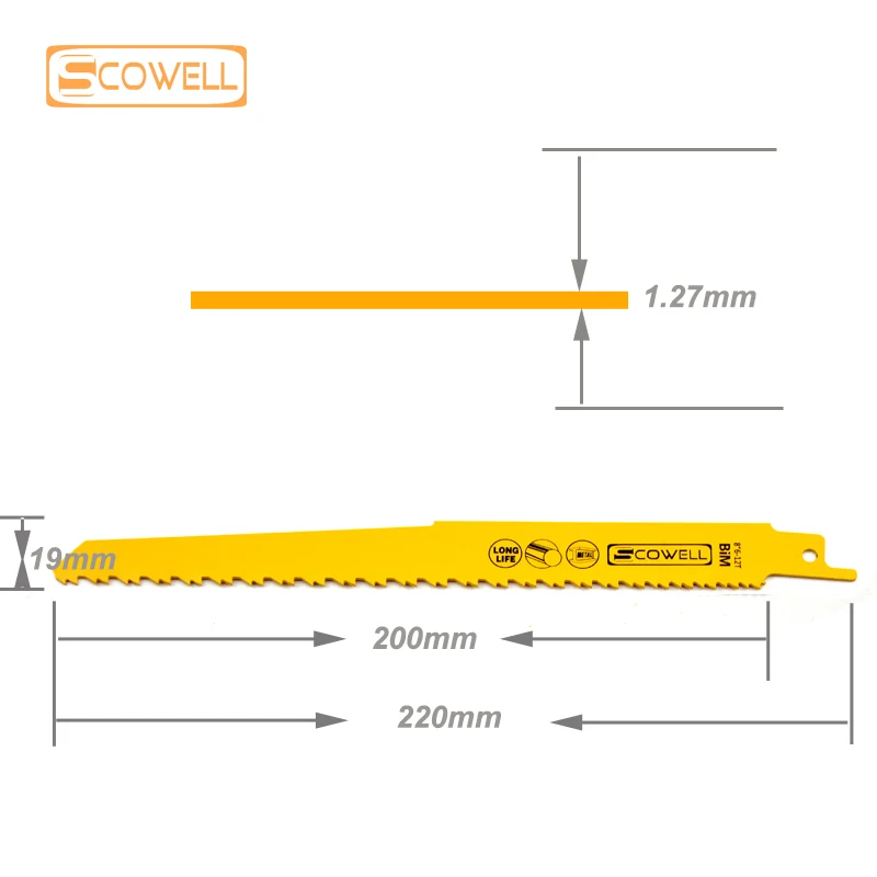 15PCS Scowell Reciprocating Saw Blades Set For Multi Cutting HCS Progressor Teeth Saber Saw Blades Bimetal Recipe Saw Blades