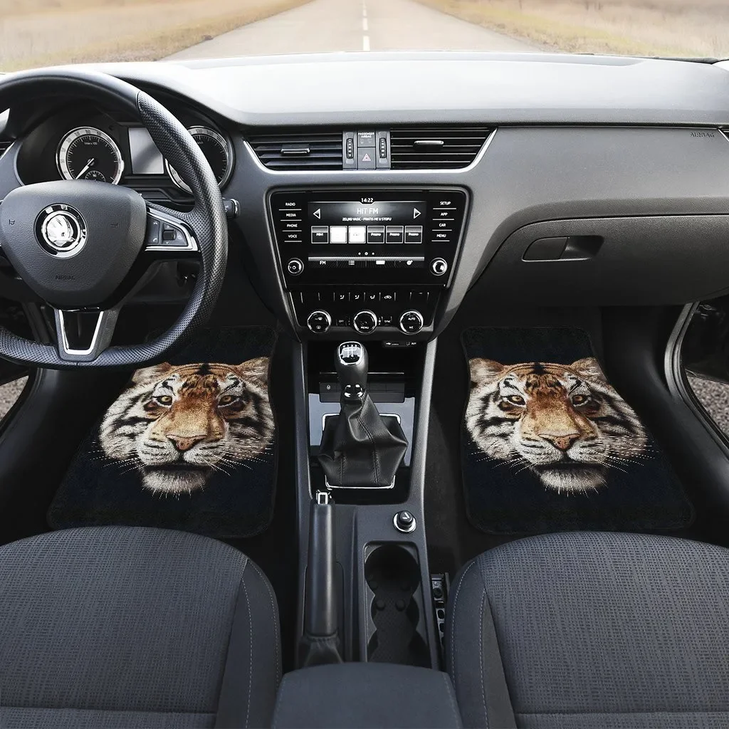 Tiger Wild Animal Hungry Face Car Floor Mats 191101 Printing Car Floor Mat Universal Fit for Cars SUV Van Truck