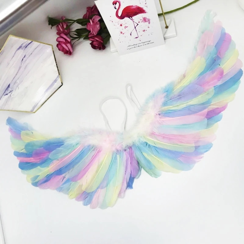 Girls Headband Feather-Wing Cos-play Party Costume Fairy Wand Baby Girls Photography Props Children Angel Wing Dropship