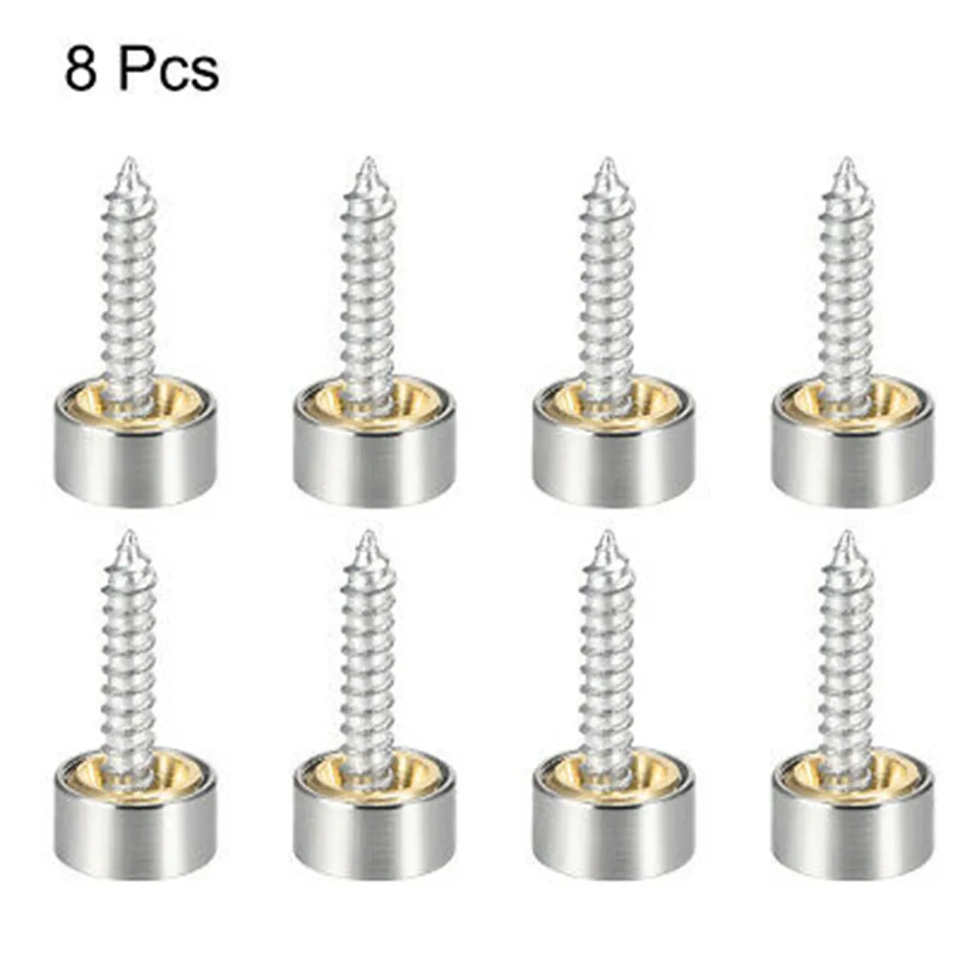 8pc Furniture Table Mirror Screw Decorative Round  Cover Nails Stainless Steel Sign Advertisement Fixings ﻿