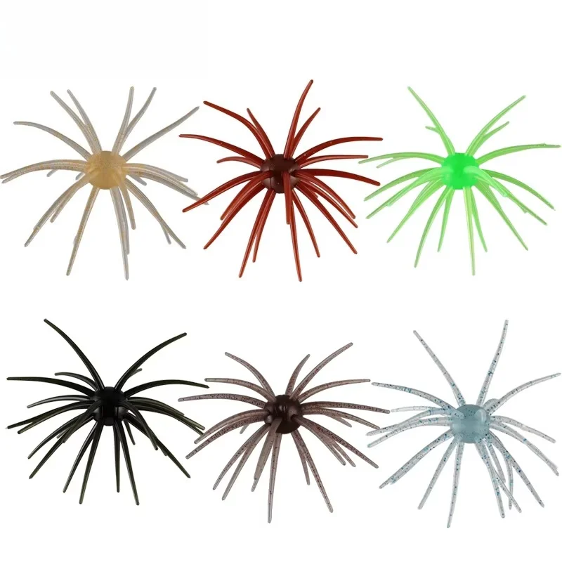 Lot de 2 leurres souples en forme d'oursin de mer, leurres souples bioniques, leurres de pêche en TPE pour la pêche en eau salée, usage commercial