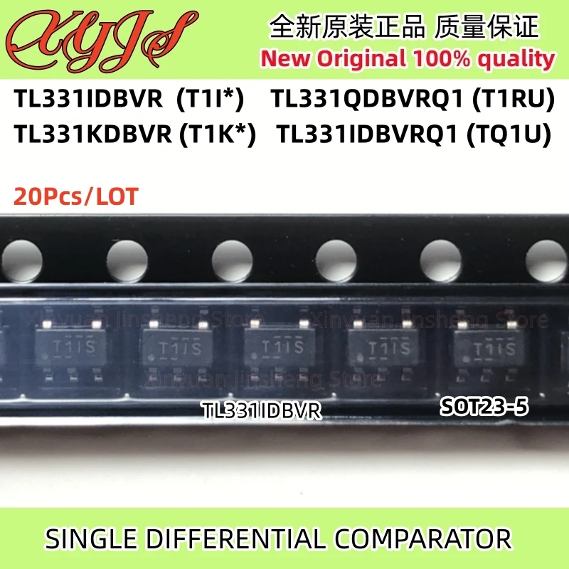 20Pcs TL331IDBVR T1IS T1IG T1I TL331KDBVR T1K8 T1K TL331IDBVRQ1 TQ1U TL331QDBVRQ1 T1RU TL331 SINGLE DIFFERENTIAL COMPARATOR New