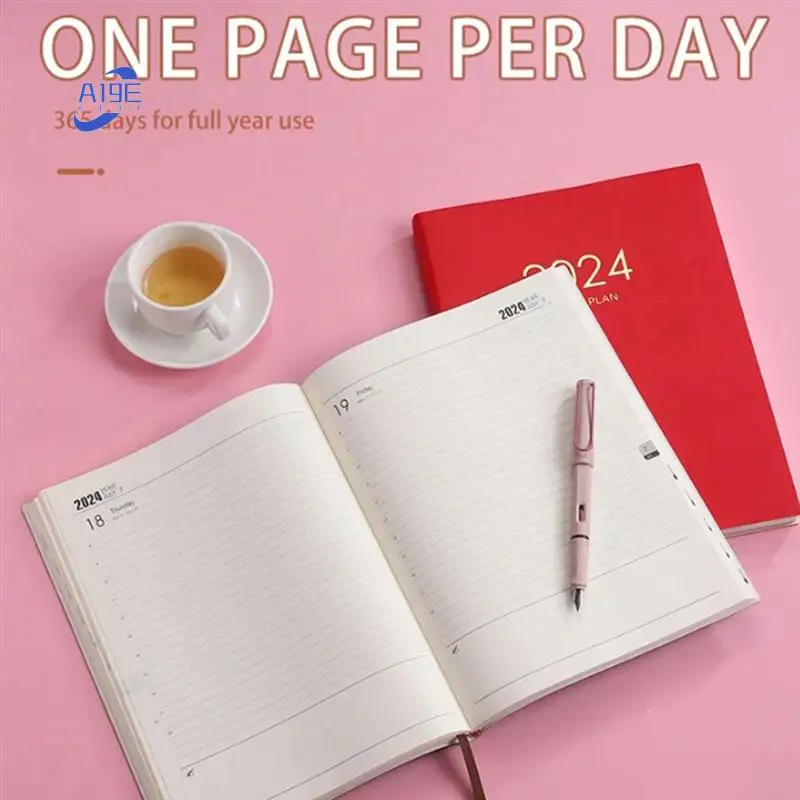 

A19E-2024 Plan Notebook Calendar Thickened Daily Plan Notebook Weekly Notebook Office School Supplies