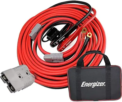 

Jumper Cables, 30 feet, 1 Gauge, 800A, Booster Battery Cables with Permanent Installation kit and Quick Connect Plug for SUV & T