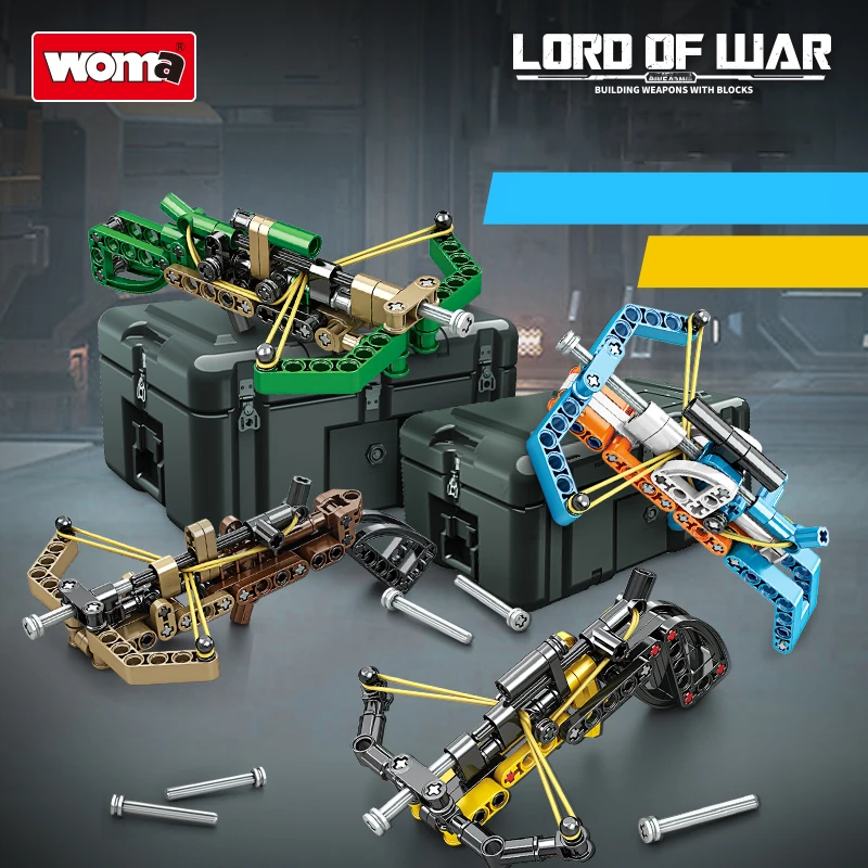 Crossbow building block set, DIY crossbow arrow building block toy, suitable for shooting enthusiasts, boys' gift