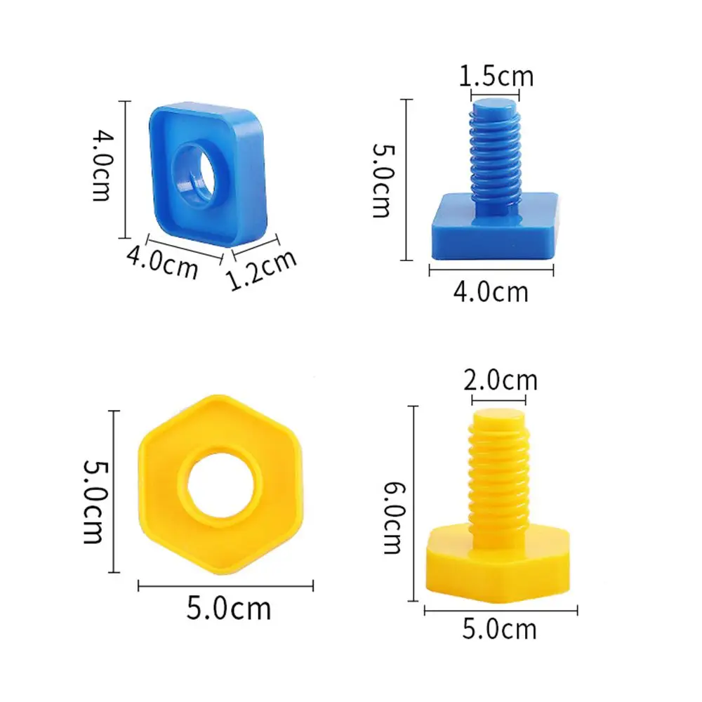 10/ 20 Set Preschoolers Educational Building 10/20 Set Bolts Toys Montessori Screw Nut Shape Building Blocks