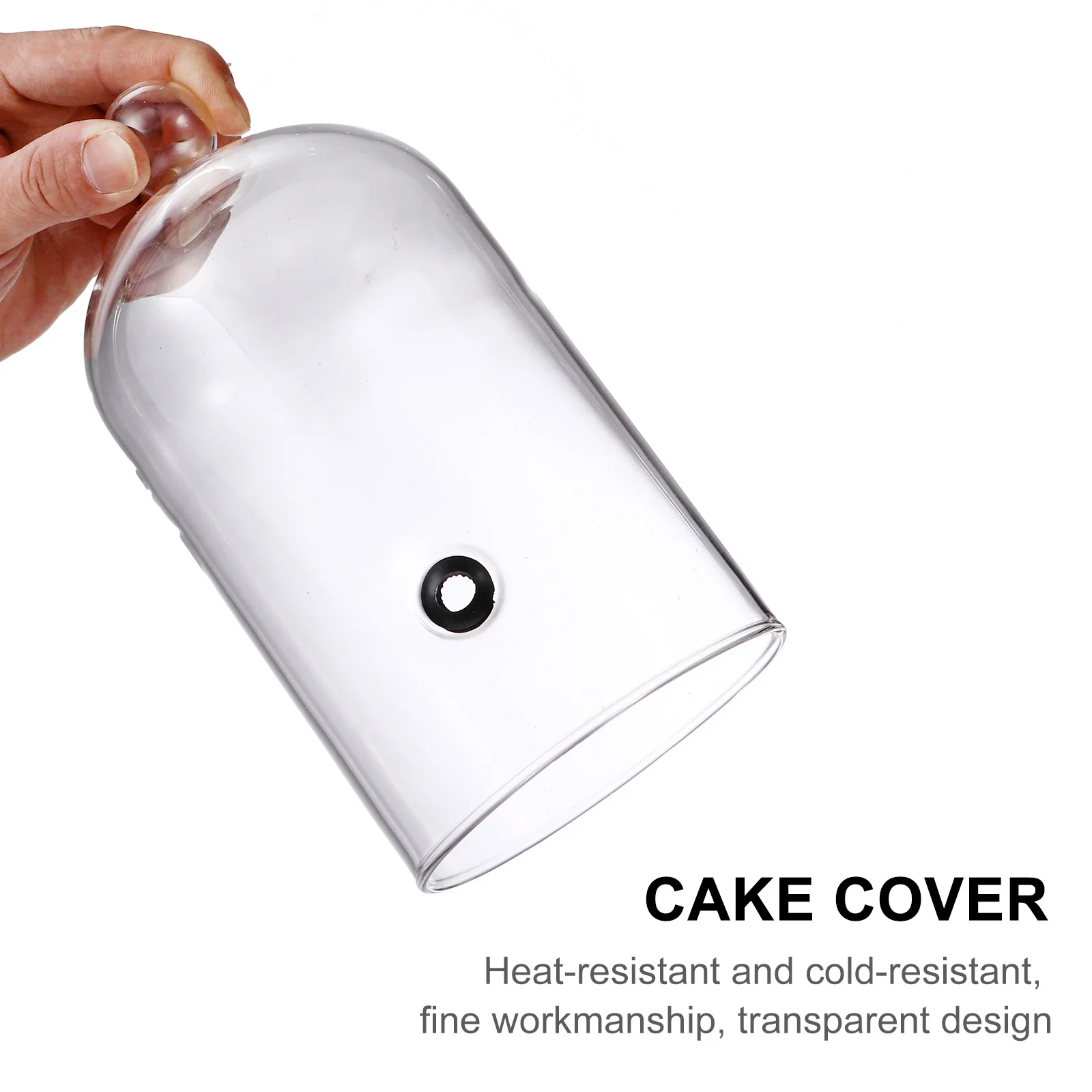 

1Pcs Glass Cake Bread Cover Transparent Dustproof Food Protector Heat Resistant for Home Kitchen Dining Glass Food Cover