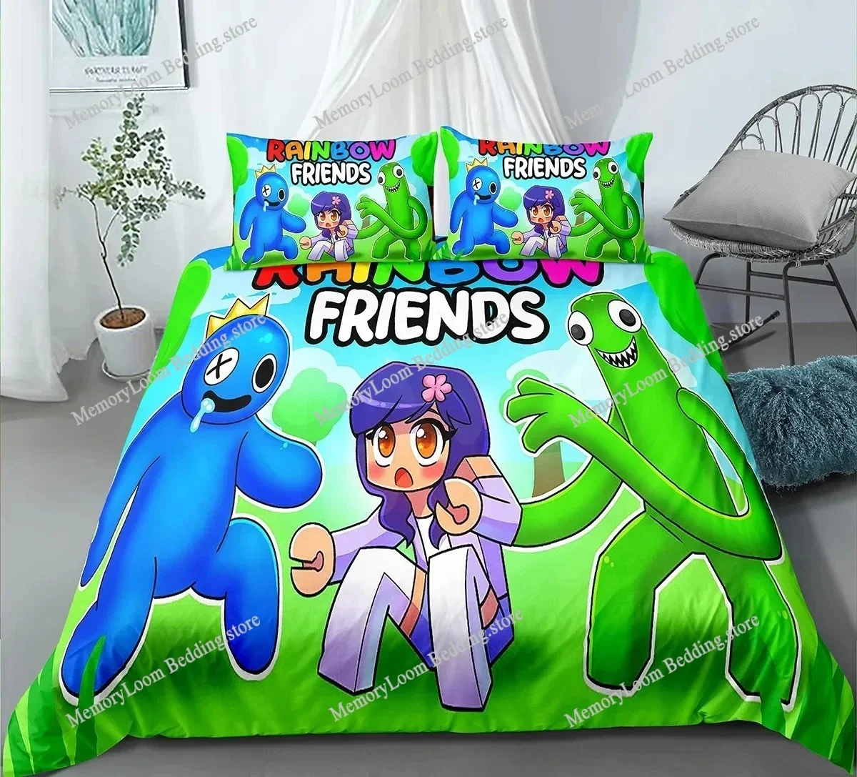 Duvet Cover Game Rainbow Friends 3D Exquisite Digital Printing Bedding Set Comforter Bed Youth Home Decor Kids Boys Gift