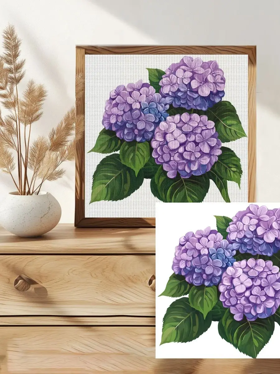 1 Stück 30x30 cm/11,8 Zoll Blumen-Motiv Kreuzstich-Set DIY-Kit 11CT/14CT DIY-Stickerei-Set DIY-Kreuzstich-Set – Detail 1