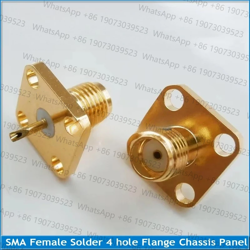 1x-шт-rf-разъем-sma-гнездовой-центральный-припой-4-луночный-фланец-для-крепления-на-панели-шасси-латунные-коаксиальные-rf-адаптеры