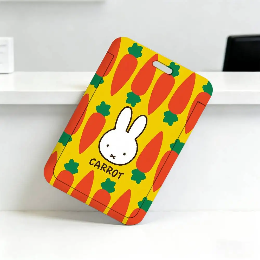 Cartoon M-Miffy Niedliches Schlüsselband mit Rückziehclip und Kartenhalter, Drehbarer Ausweishalter, Familiengeschenk – Detail 12