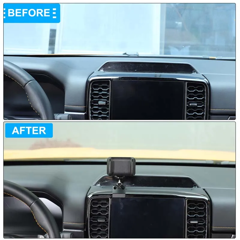 For Ford Ranger T9 2023-2026 1Pc Magnetic Phone Mount Above Navigation Screen Adhesive Base MagSafe Compatible Holder