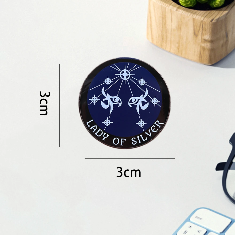 D & D عوالم منسية بروش Selune الرمز المقدس المينا شارة بدبوس آر بي جي ألعاب مجوهرات المهوس نردي الجدة مضحك المشجعين هدية