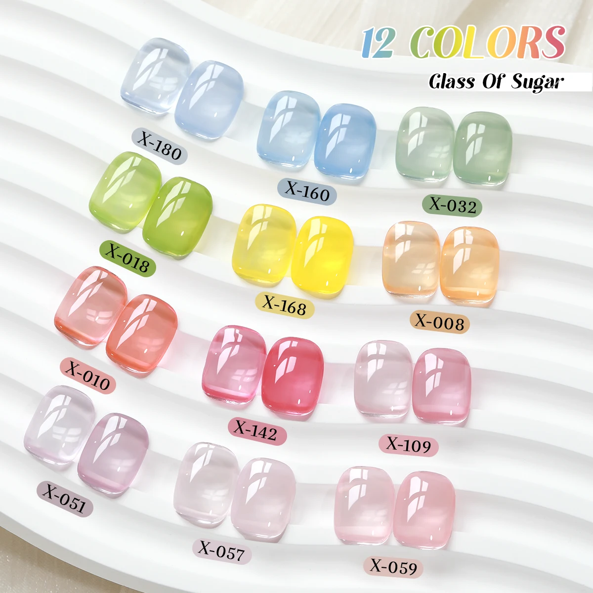 XEIJAYI ผลไม้สีน้ําตาล 12 ชิ้น/เซ็ต-Candy สีเล็บ,ความอิ่มตัวสูงน้ําผลไม้, easy DIY สไตล์หวานและเย็น