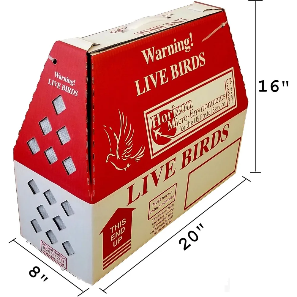 Live Bird Shipping Boxes with Dividers - 10 Pack for Safe and Secure Transport of Small Birds