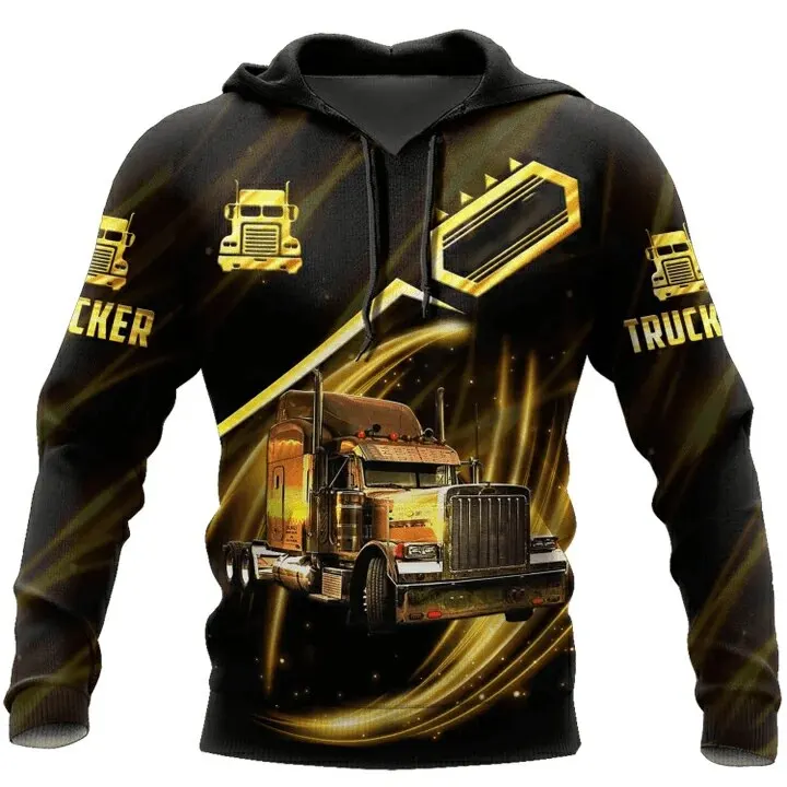 Autumn Men's Pullover 3D Printed Heavy Truck Pattern Men's Hoodie Racing Men's Apparel Fashion Sweatshirt Casual Oversized Top