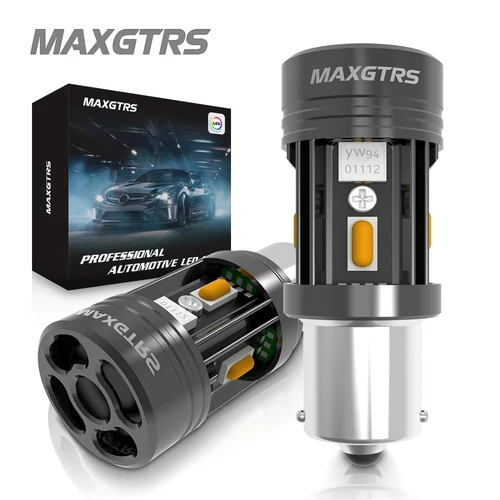 Imagen 1 del producto 2x P21W BA15S LED CANBUS lámpara de señal de giro 1156 BAU15S PY21W T20 7440 bombilla LED sin Hyper Flash luces de marcha atrás de coche 2200K ámbar Whit