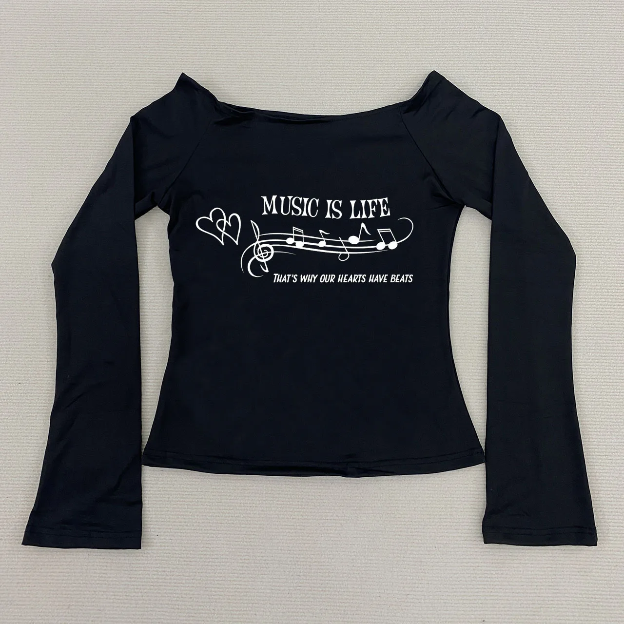 Y2K slim fit long sleeved T-shirt for women's autumn and winter new item, Korean style spicy girl letter printed basic shirt