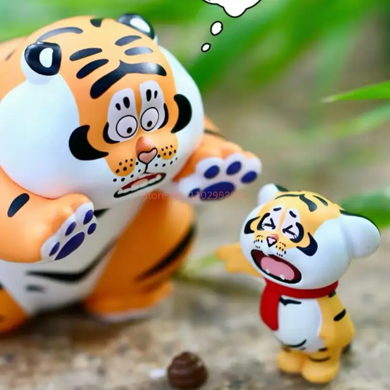 In Stock Original I'M Not A Fat Tiger The Father Is Kind And The Son Filial Serie Blind Box Cute Mystery Box Interior Decoration