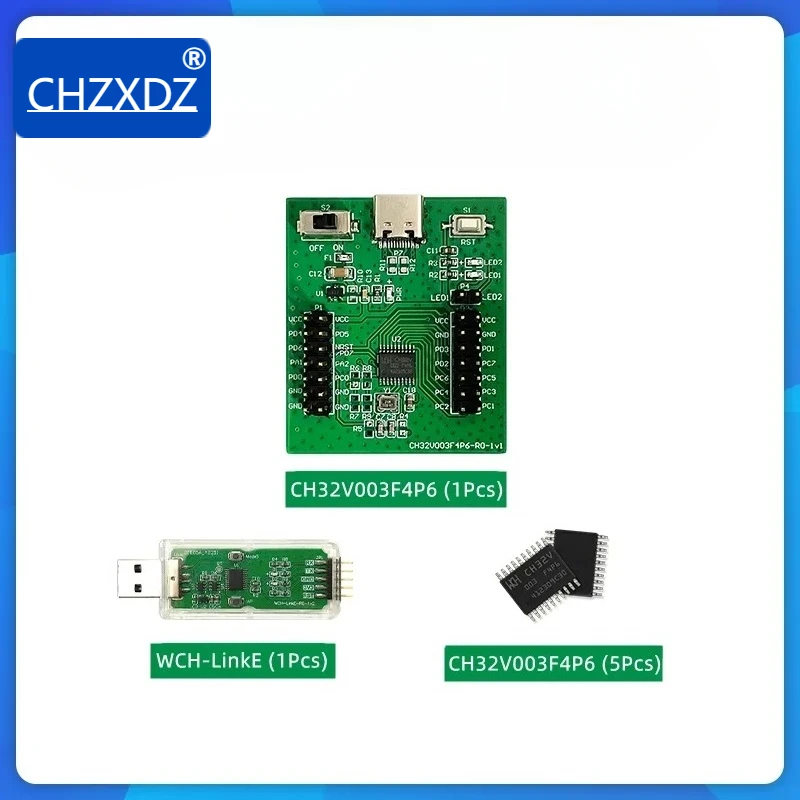 CH32V003F4P6LinkE Kit Series CH32V003/CH32V203 Evaluation Board WCH QingKe RISC Learning Kit