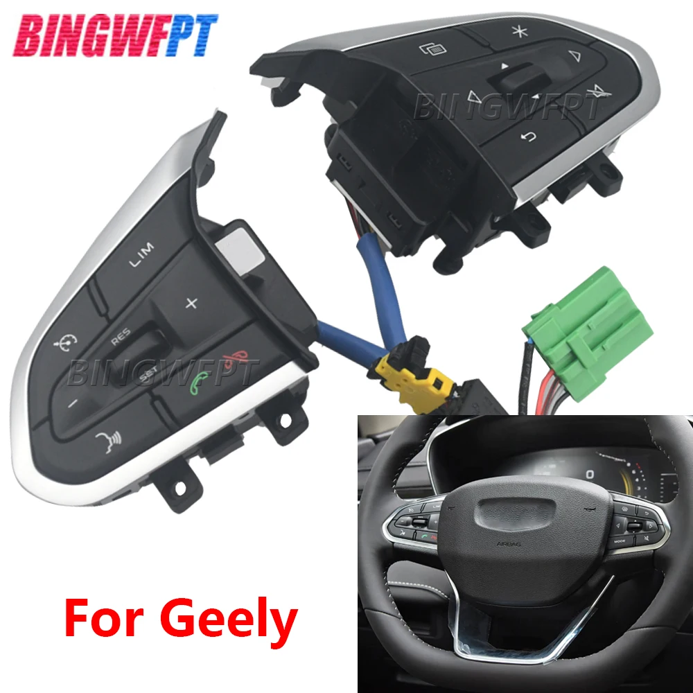 Multi-function Steering Wheel Cruise Button With Backlight for Geely Xingyue 2020 Boyue X 2022 Audio Buttons Volume Switch