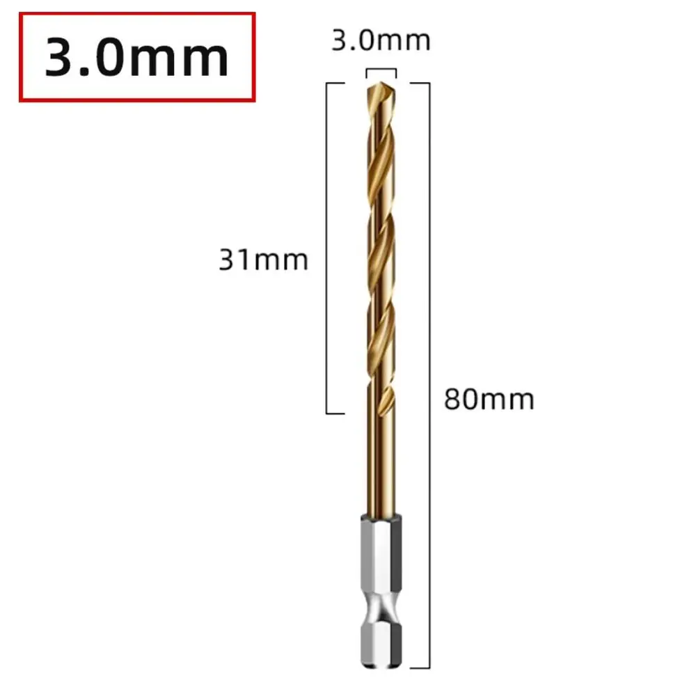 Replacement 1.5mm-10.0mm 1/4 Hex Shank Drill Bit Set Twist Drill Hexagonal Handle High Speed