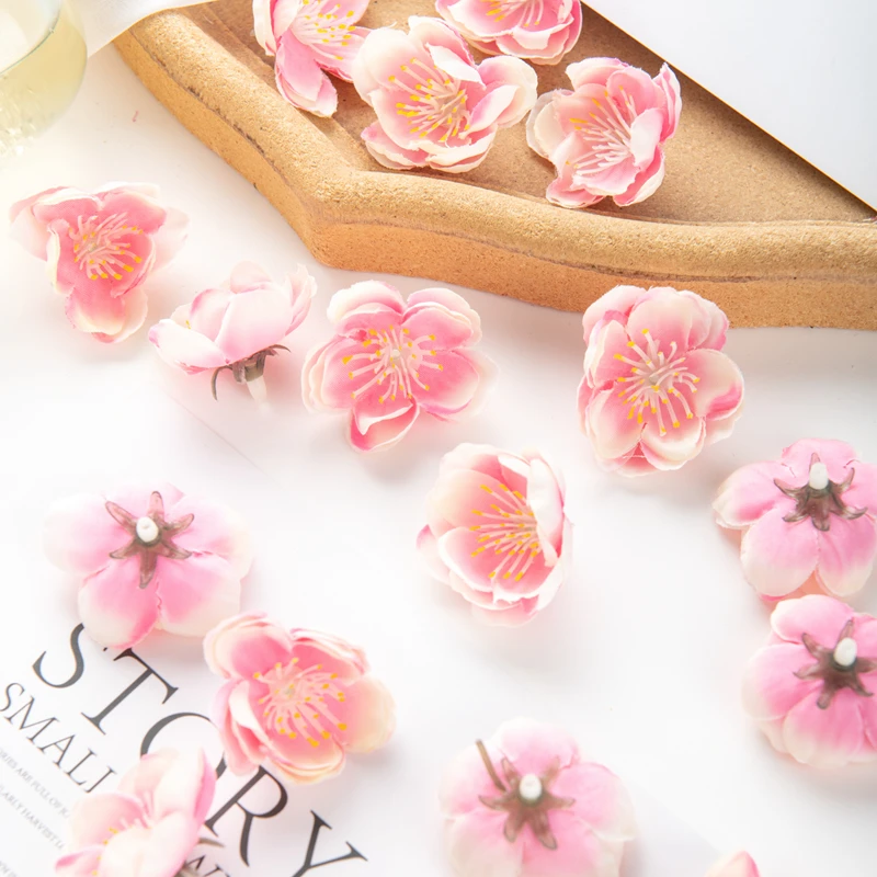 100 Stück 3CM Künstliche Blumen für Scrapbooking, Kirschblüten, DIY-Geschenke, Süßigkeitenbox, Hochzeit, Garten, Rosenbogen, Heimdekoration, Valentinstagskranz – Detail 16