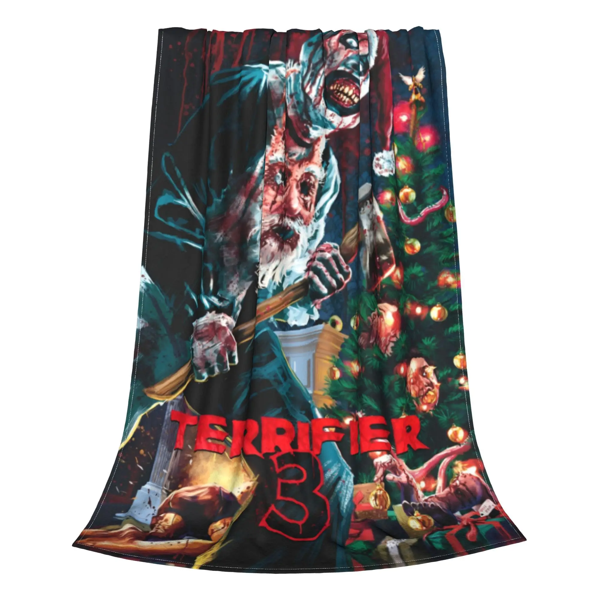 Comfort Terrifier 3 Christmas art the clown Blanket Merch Sofa Decorative  Blanket Throw Super Soft Coral  Plush for Couch