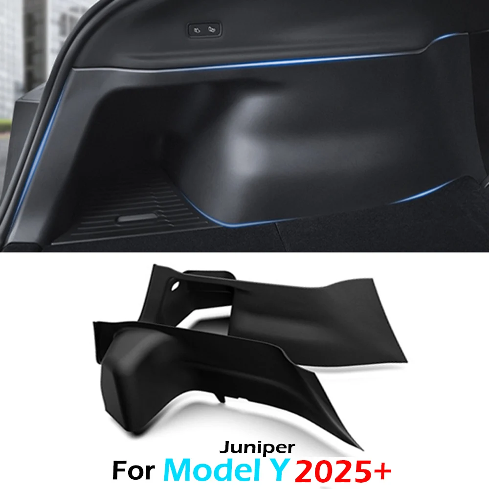 

BEVO для Tesla Model Y Juniper 2025 задняя боковая защита багажника TPE полное покрытие пуховые защитные коврики для поверхности внутренняя замшевая защита