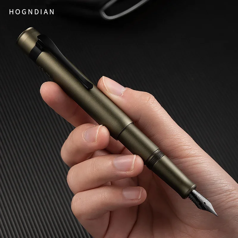 

New Hongdian M2 Mini Sports Pocket Fountain Pen EF/F Nib Short Steel Business Office Practice Travel Pen Gift