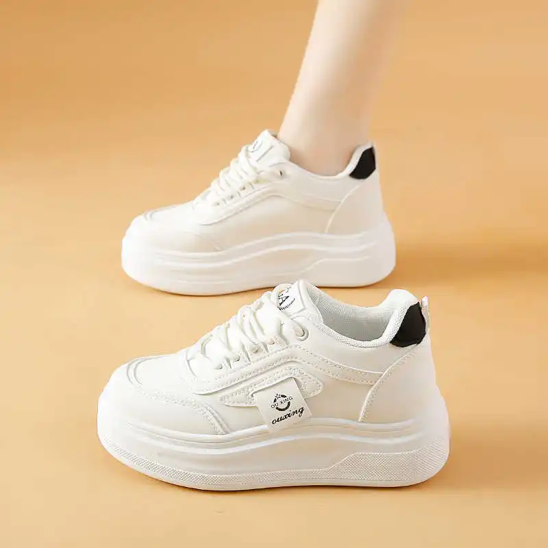 Round Foot Perforated School Woman Shoes Tennis Sneakers Women's Skor For Women Sport Aestthic Luxus Trainners Joggings