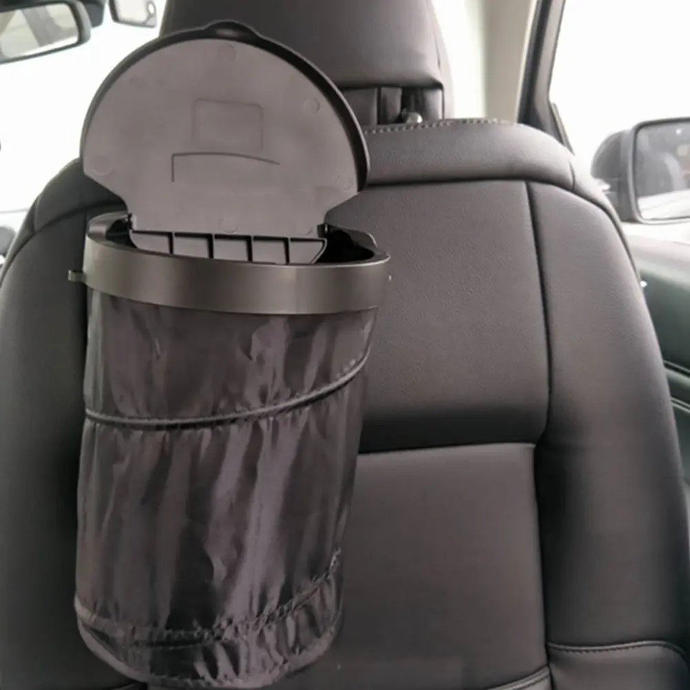 Premium Foldable Car Waste Can Compact Rear Seat Trash Bin for Vehicle Organizing Garbage on Road Trips Home Office Use